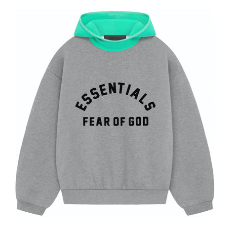Fear of God Essentials Oatmeal/Mint Leaf Hoodie Nylon Fleece (166)